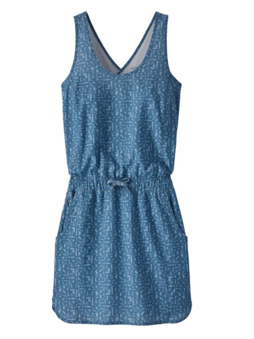 Women's Patagonia Fleetwith Swamp Stamp Pigeon Blue Athletic Mini Dress S
